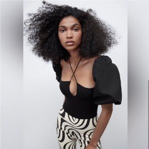 Zara Puff Sleeve Bodysuit. NWT. Size Small.